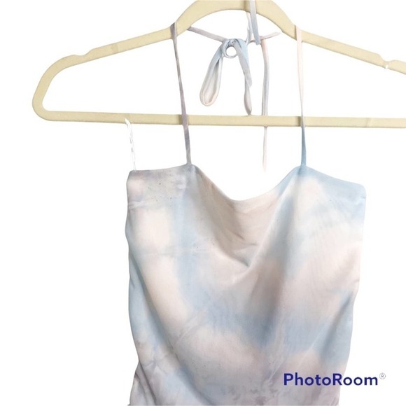 Le Lis pastel tie dye halter top with adjustable ruched sides size S NWT - Picture 3 of 6